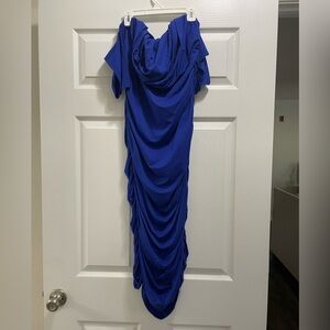 Rouched Blue Dress
